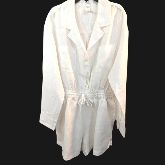 Vitamin A The Getaway Romper - White Eco Linen.... Size Large - Picture 6 of 9